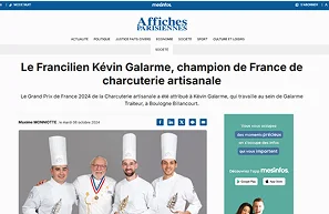 mesinfos.fr relate au sujet du francilien Kévin Galarme, champion de France de charcuterie artisanale - Boulogne-Billancourt - Hauts de Seine (92)